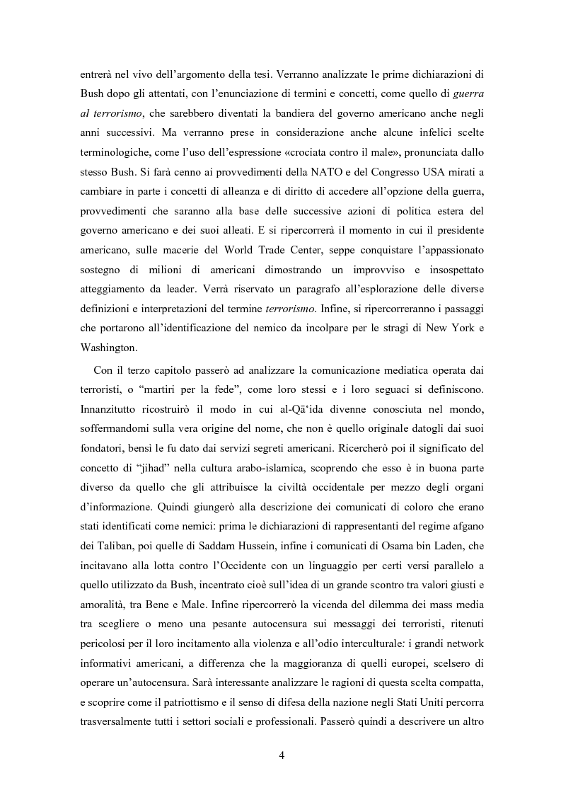 Anteprima della tesi: ''God is not neutral'' - Strategie di comunicazione politica nella guerra al terrorismo, Pagina 3
