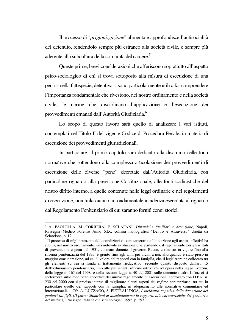 Anteprima della tesi: Ordinamento Penitenziario e Nuovo processo penale, Pagina 5