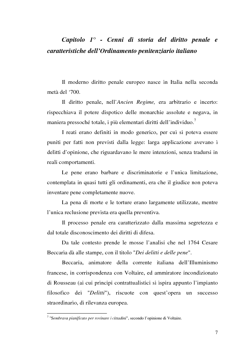Anteprima della tesi: Ordinamento Penitenziario e Nuovo processo penale, Pagina 7