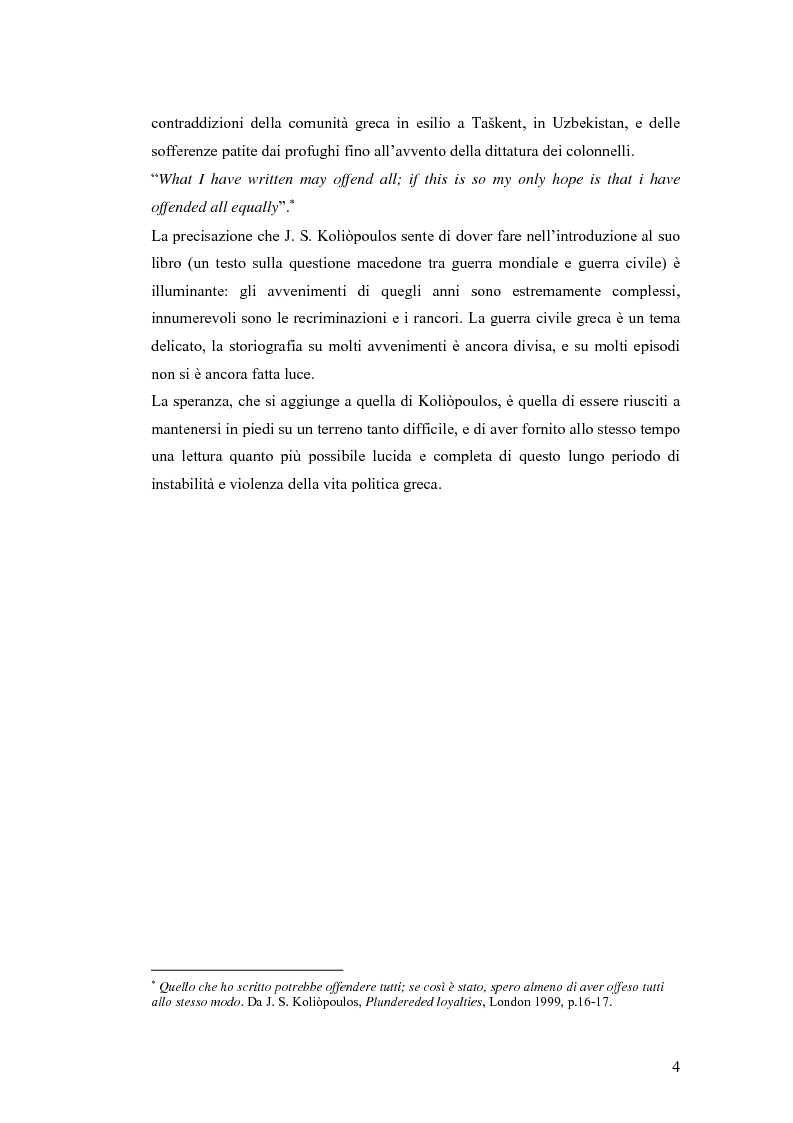 Anteprima della tesi: Qui le lacrime non servono - La guerra civile greca e i suoi riflessi letterari, Pagina 3