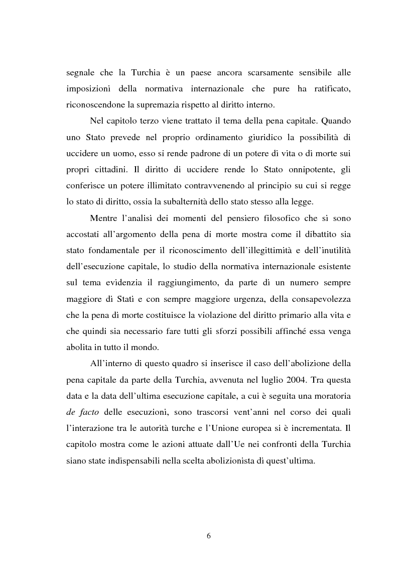 Anteprima della tesi: La pena di morte e i diritti umani nelle carceri turche. L'importanza delle relazioni con l'Unione Europea., Pagina 3