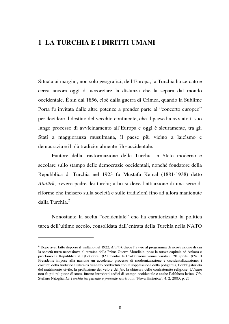 Anteprima della tesi: La pena di morte e i diritti umani nelle carceri turche. L'importanza delle relazioni con l'Unione Europea., Pagina 5
