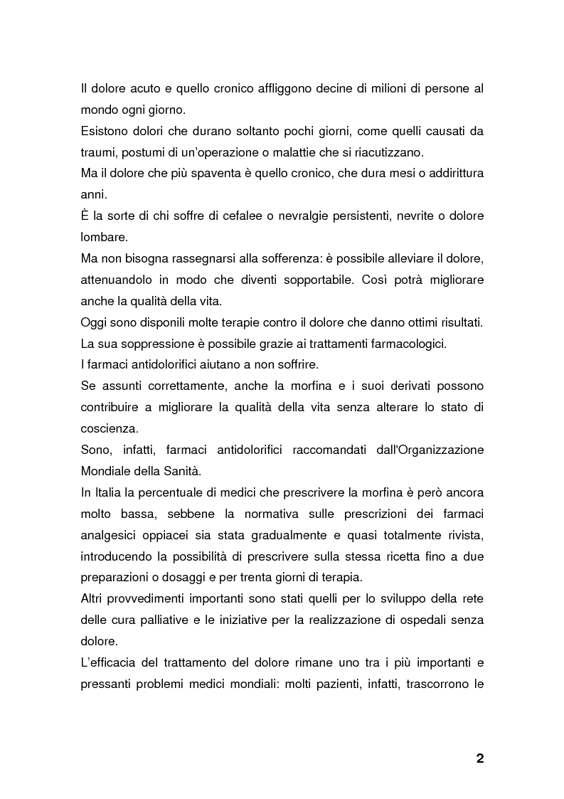 Anteprima della tesi: Dolore: una battaglia ancora da vincere. Curare se non si può guarire., Pagina 2