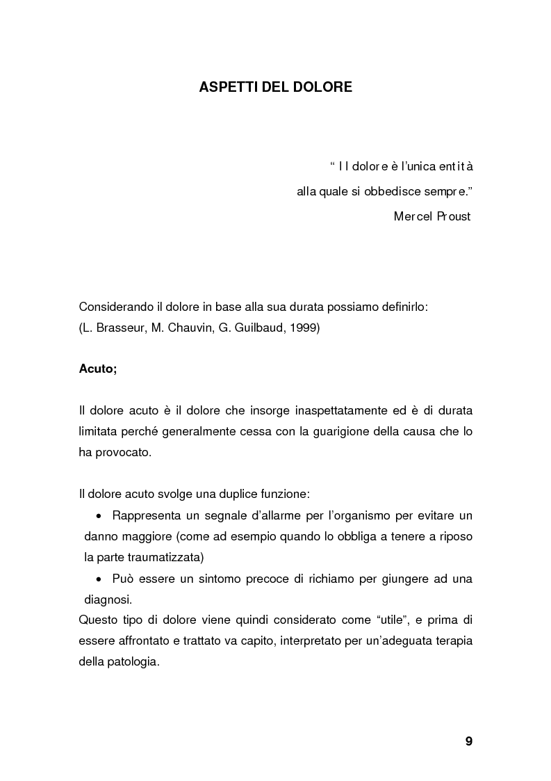 Anteprima della tesi: Dolore: una battaglia ancora da vincere. Curare se non si può guarire., Pagina 9