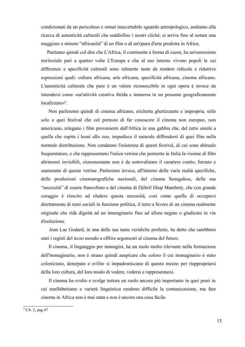 Anteprima della tesi: Djibril Diop Mambety, Pagina 3