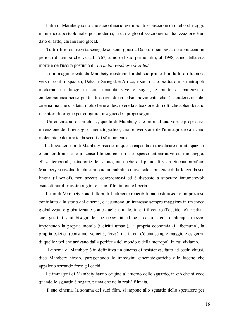 Anteprima della tesi: Djibril Diop Mambety, Pagina 4