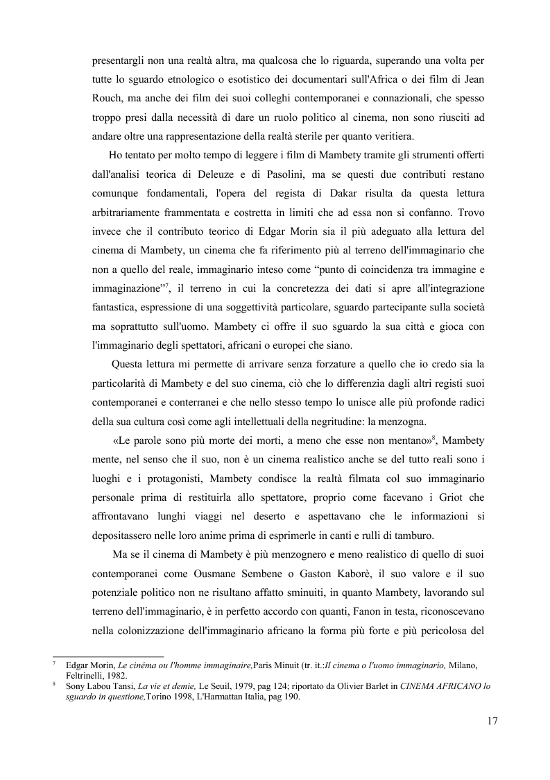 Anteprima della tesi: Djibril Diop Mambety, Pagina 5