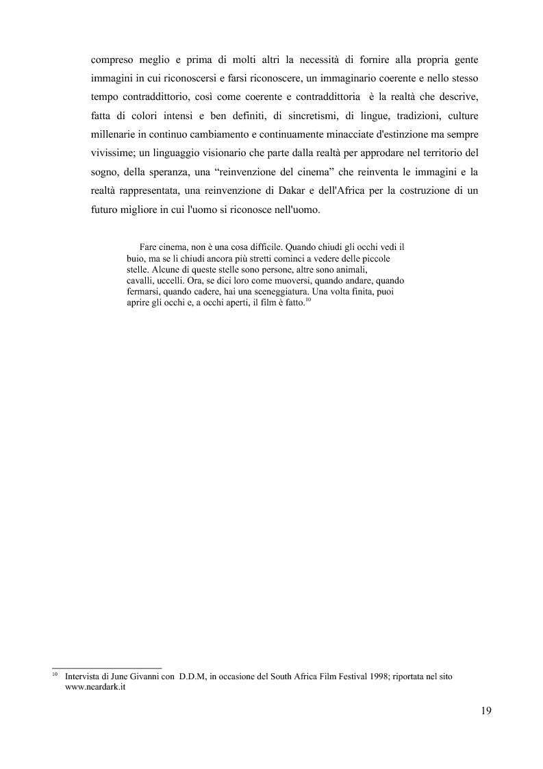 Anteprima della tesi: Djibril Diop Mambety, Pagina 7