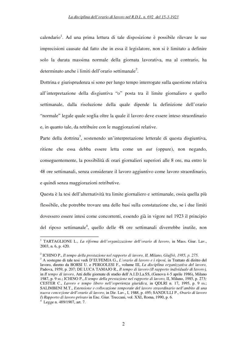 Anteprima della tesi: La durata massima e media della prestazione di lavoro, Pagina 2
