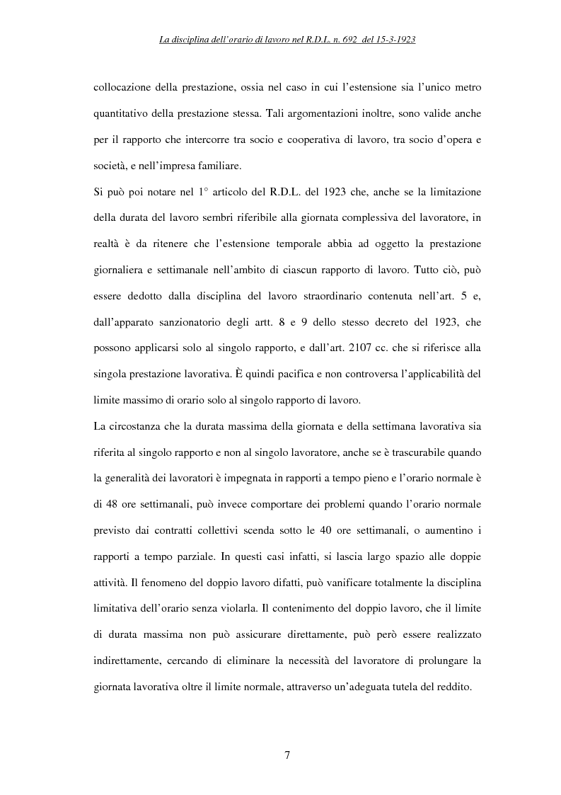 Anteprima della tesi: La durata massima e media della prestazione di lavoro, Pagina 7