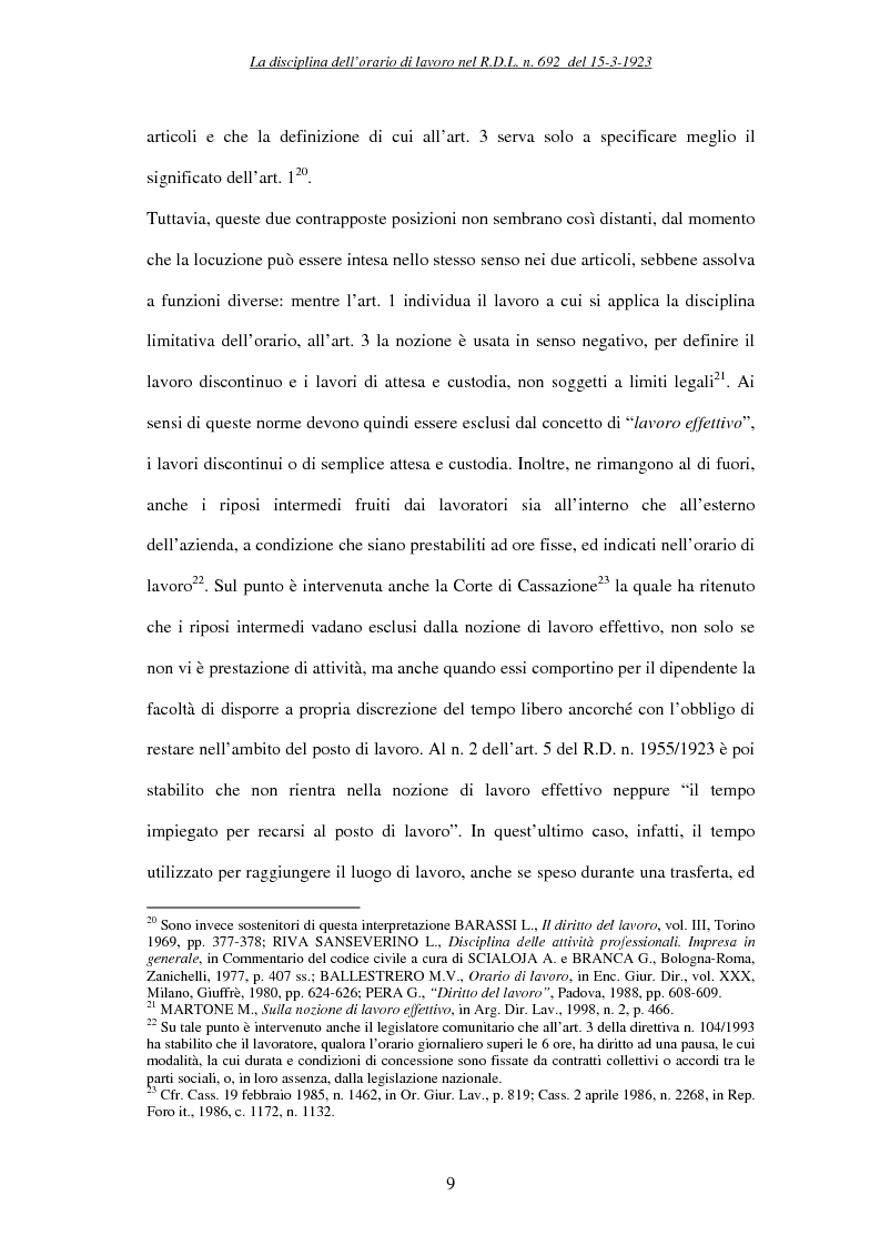 Anteprima della tesi: La durata massima e media della prestazione di lavoro, Pagina 9