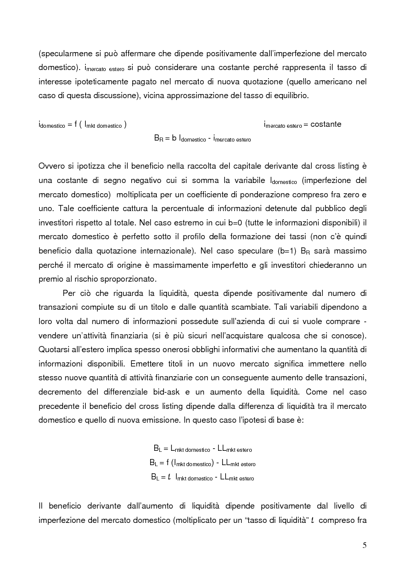 Anteprima della tesi: Verso il mercato americano: analisi empirica di costi e benefici sostenuti dalle aziende che hanno affrontato la sfida del cross listing, Pagina 3