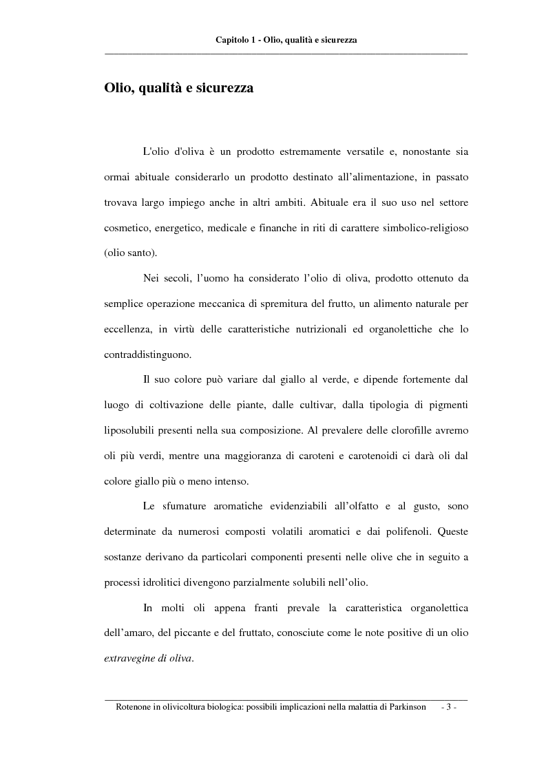 Anteprima della tesi: Rotenone nell'olivicoltura biologica: possibili implicazioni nella malattia di Parkinson, Pagina 3