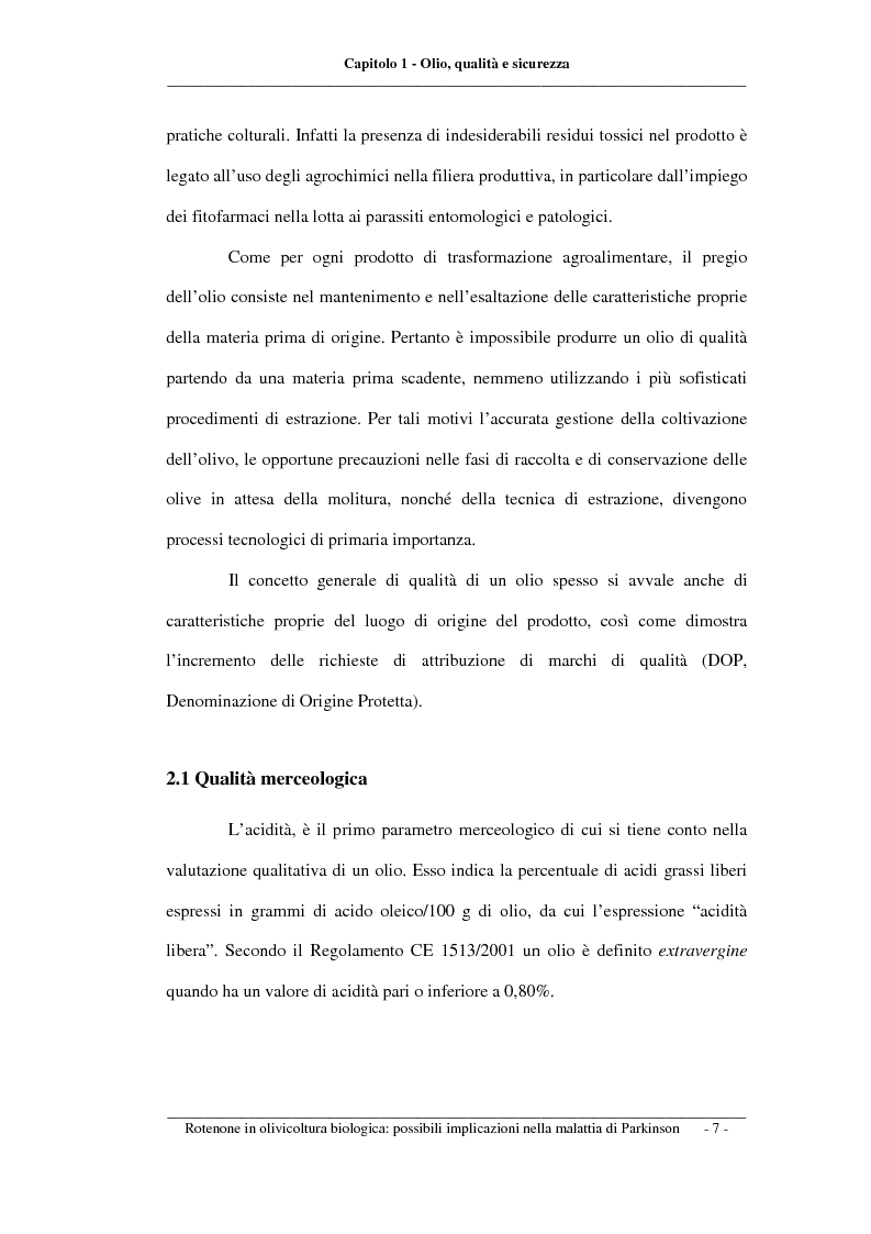 Anteprima della tesi: Rotenone nell'olivicoltura biologica: possibili implicazioni nella malattia di Parkinson, Pagina 7