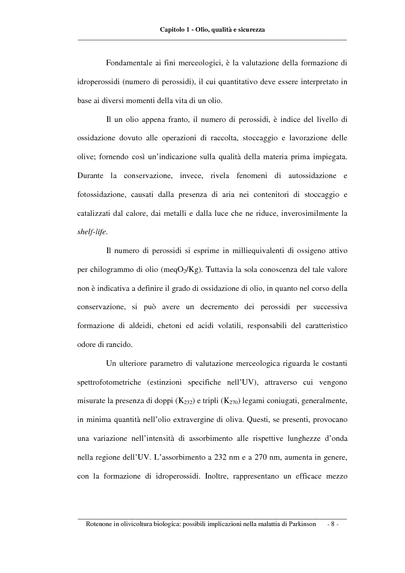 Anteprima della tesi: Rotenone nell'olivicoltura biologica: possibili implicazioni nella malattia di Parkinson, Pagina 8