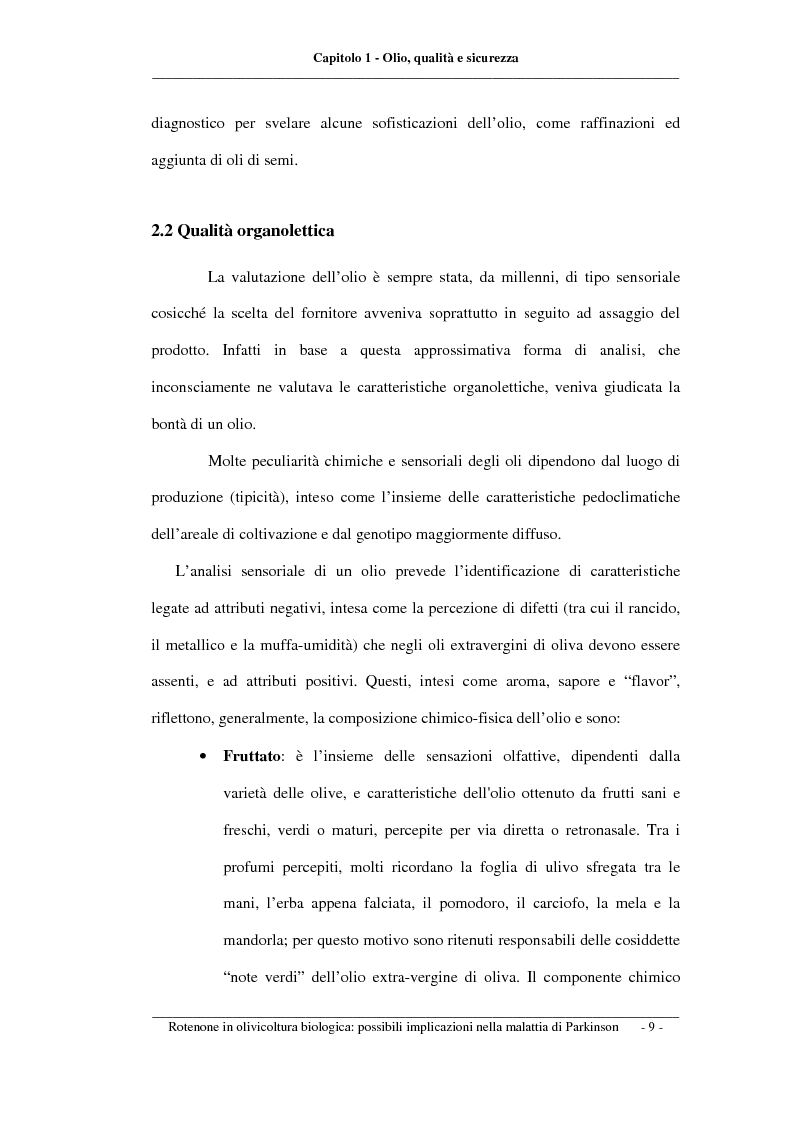 Anteprima della tesi: Rotenone nell'olivicoltura biologica: possibili implicazioni nella malattia di Parkinson, Pagina 9