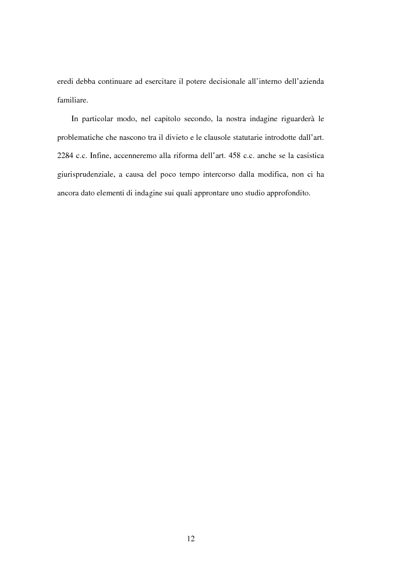 Anteprima della tesi: Il divieto dei patti successori nel diritto societario, Pagina 6