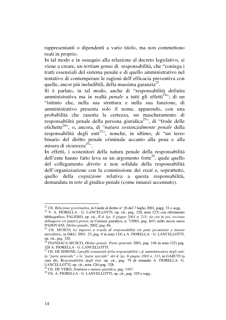 Anteprima della tesi: Profili civilistici del Decreto Legislativo n.231/2001, Pagina 10