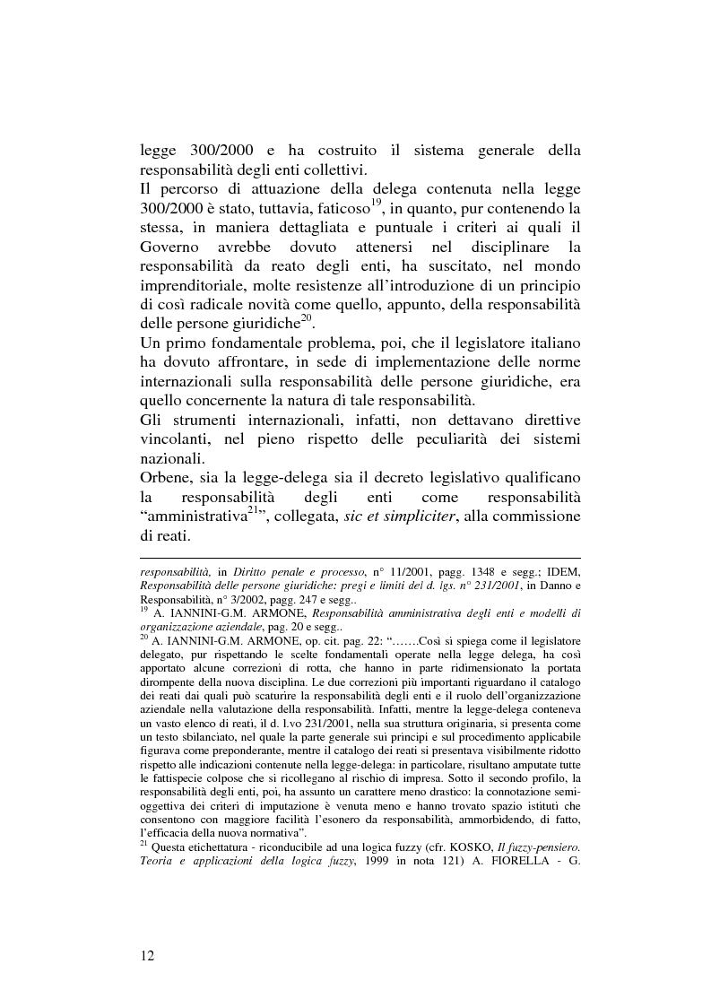 Anteprima della tesi: Profili civilistici del Decreto Legislativo n.231/2001, Pagina 8