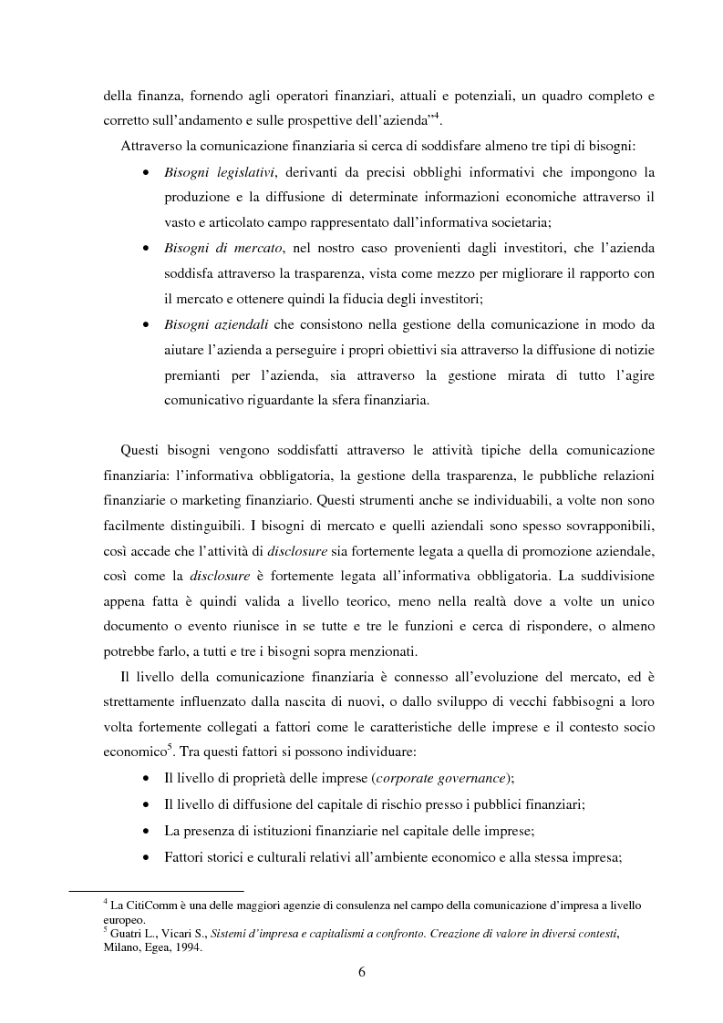 Anteprima della tesi: Pubblicità finanziaria e quotazione in borsa. Il caso Cobra Automotive Technologies., Pagina 4