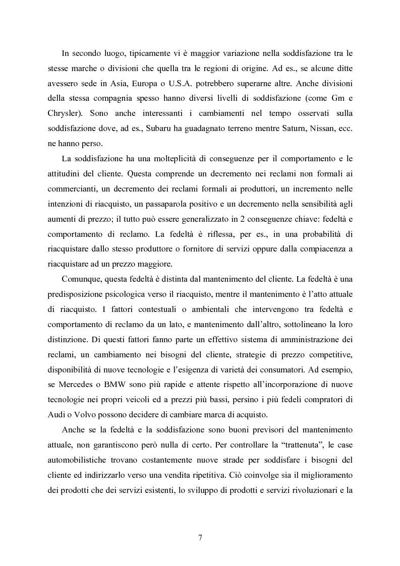 Anteprima della tesi: Analisi statistica della soddisfazione della clientela nel settore dell'automobile, Pagina 7