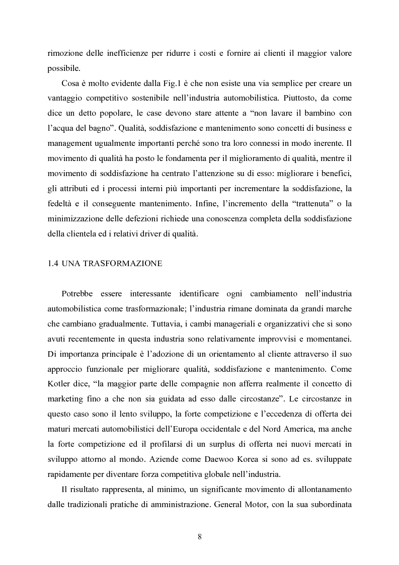 Anteprima della tesi: Analisi statistica della soddisfazione della clientela nel settore dell'automobile, Pagina 8