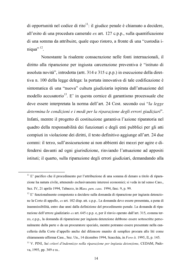 Anteprima della tesi: La riparazione per l'ingiusta detenzione, Pagina 11