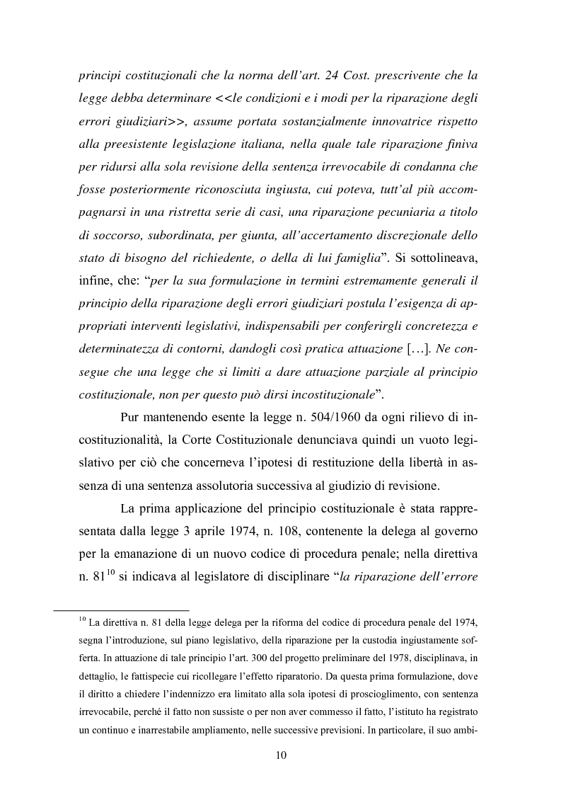 Anteprima della tesi: La riparazione per l'ingiusta detenzione, Pagina 7