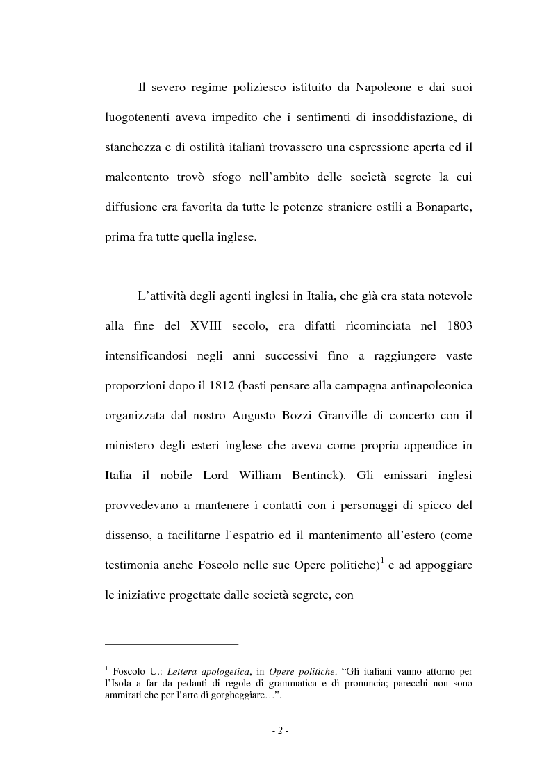 Anteprima della tesi: L'emigrazione italiana in Inghilterra tra Letteratura e Politica (1820-1860), Pagina 2