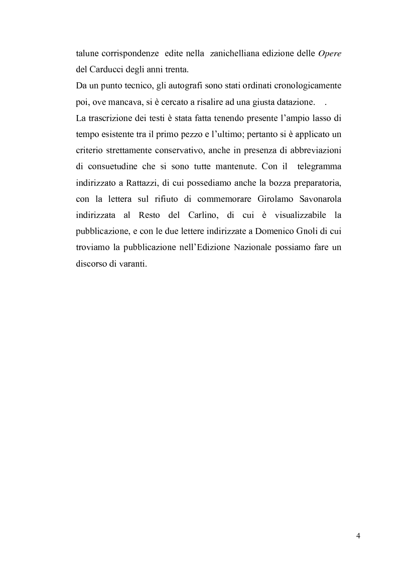 Anteprima della tesi: Lettere di Giosue Carducci nel fondo Patetta della Biblioteca Apostolica Vaticana, Pagina 3