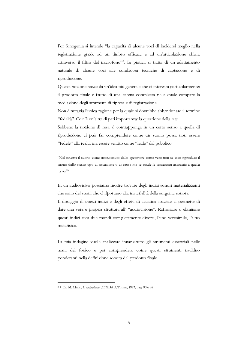Anteprima della tesi: Ripresa ed elaborazione del suono nell'audiovisivo, Pagina 3
