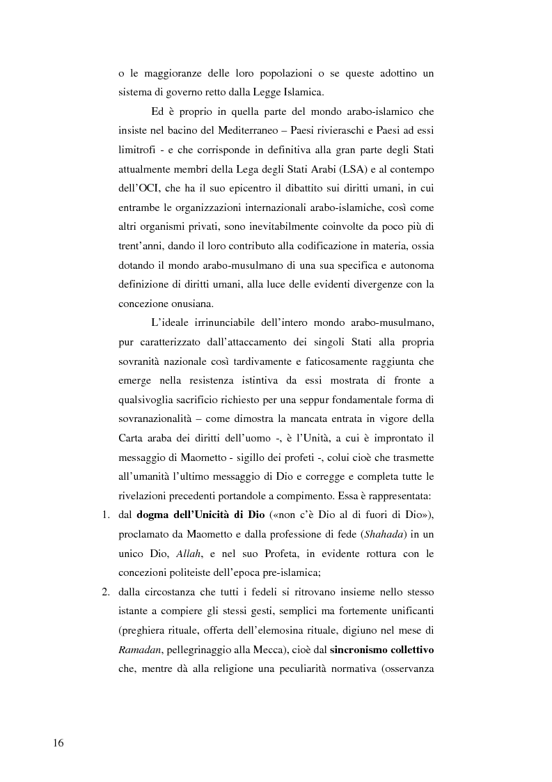 Anteprima della tesi: La protezione dei diritti dell'uomo nei Paesi arabo-islamici, Pagina 10