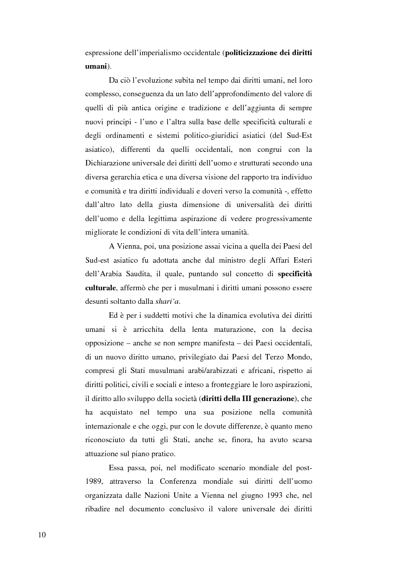 Anteprima della tesi: La protezione dei diritti dell'uomo nei Paesi arabo-islamici, Pagina 4