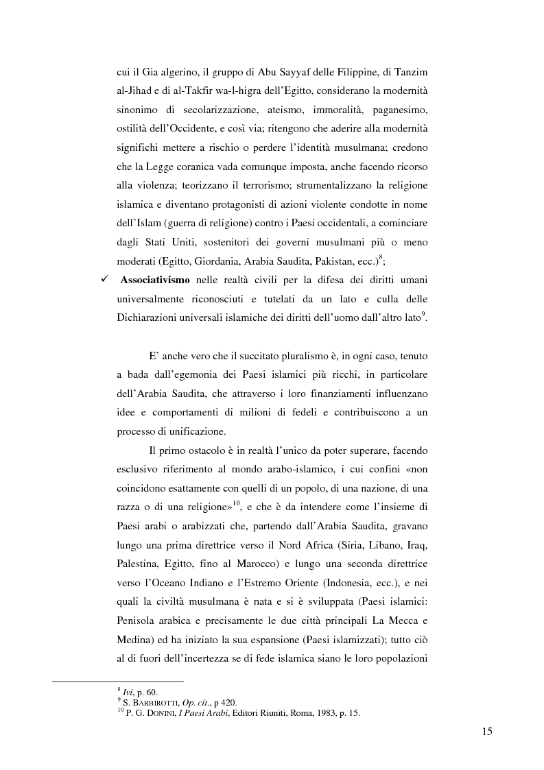 Anteprima della tesi: La protezione dei diritti dell'uomo nei Paesi arabo-islamici, Pagina 9