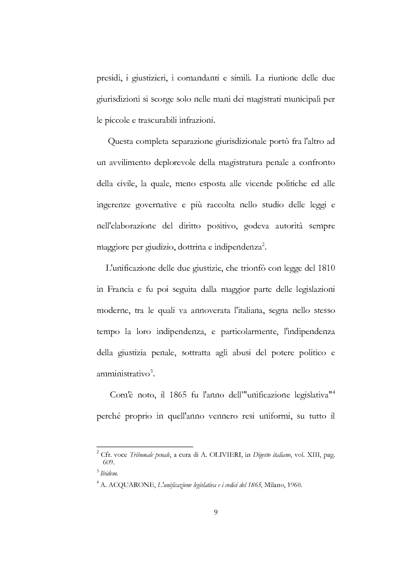 Anteprima della tesi: Organizzazione del Tribunale circondariale civile e penale di Trani, serie dei processi penali anno 1905, Pagina 7