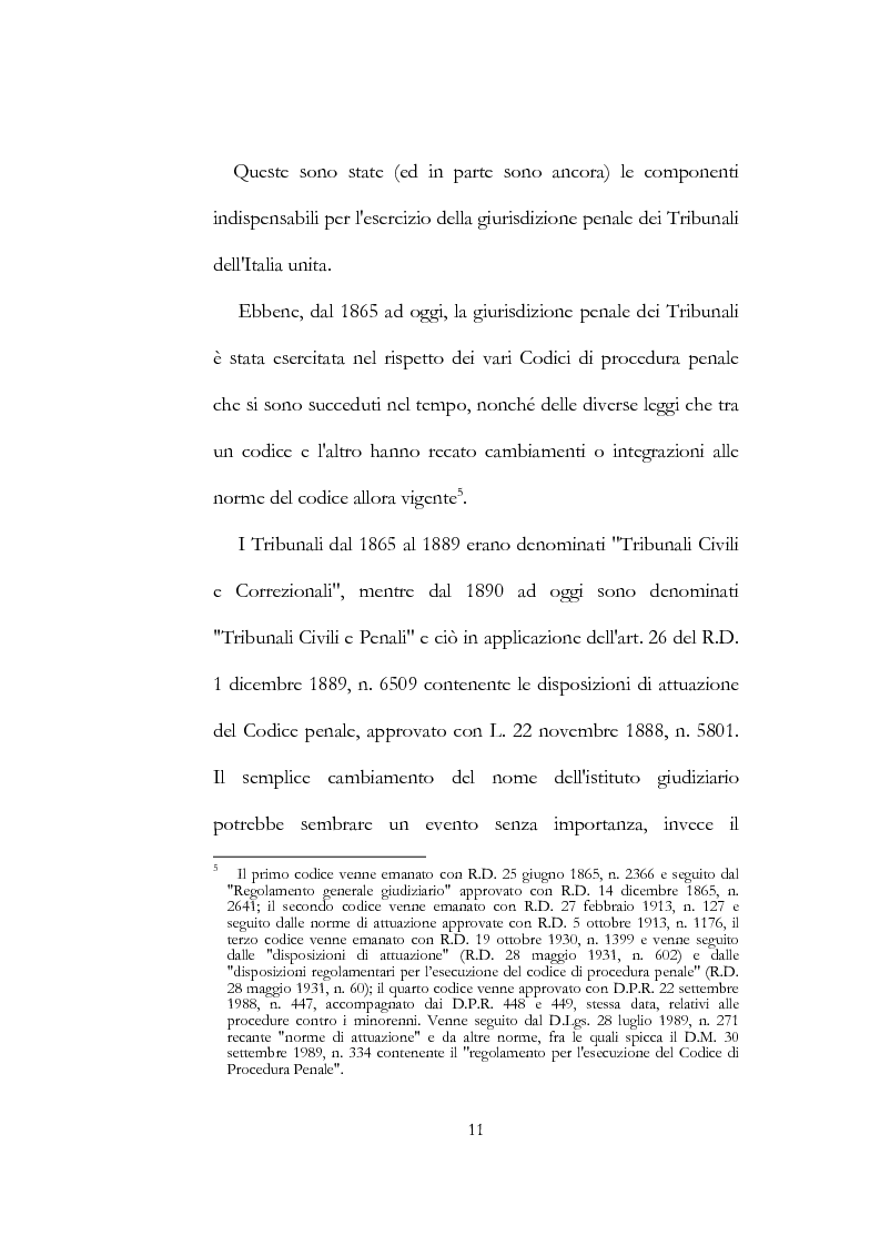 Anteprima della tesi: Organizzazione del Tribunale circondariale civile e penale di Trani, serie dei processi penali anno 1905, Pagina 9