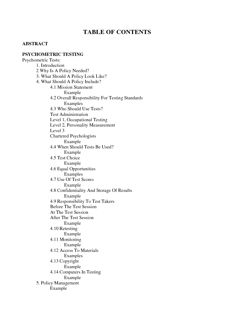 Indice della tesi: Psychometric Testing: Conceptual Framework, Pagina 1