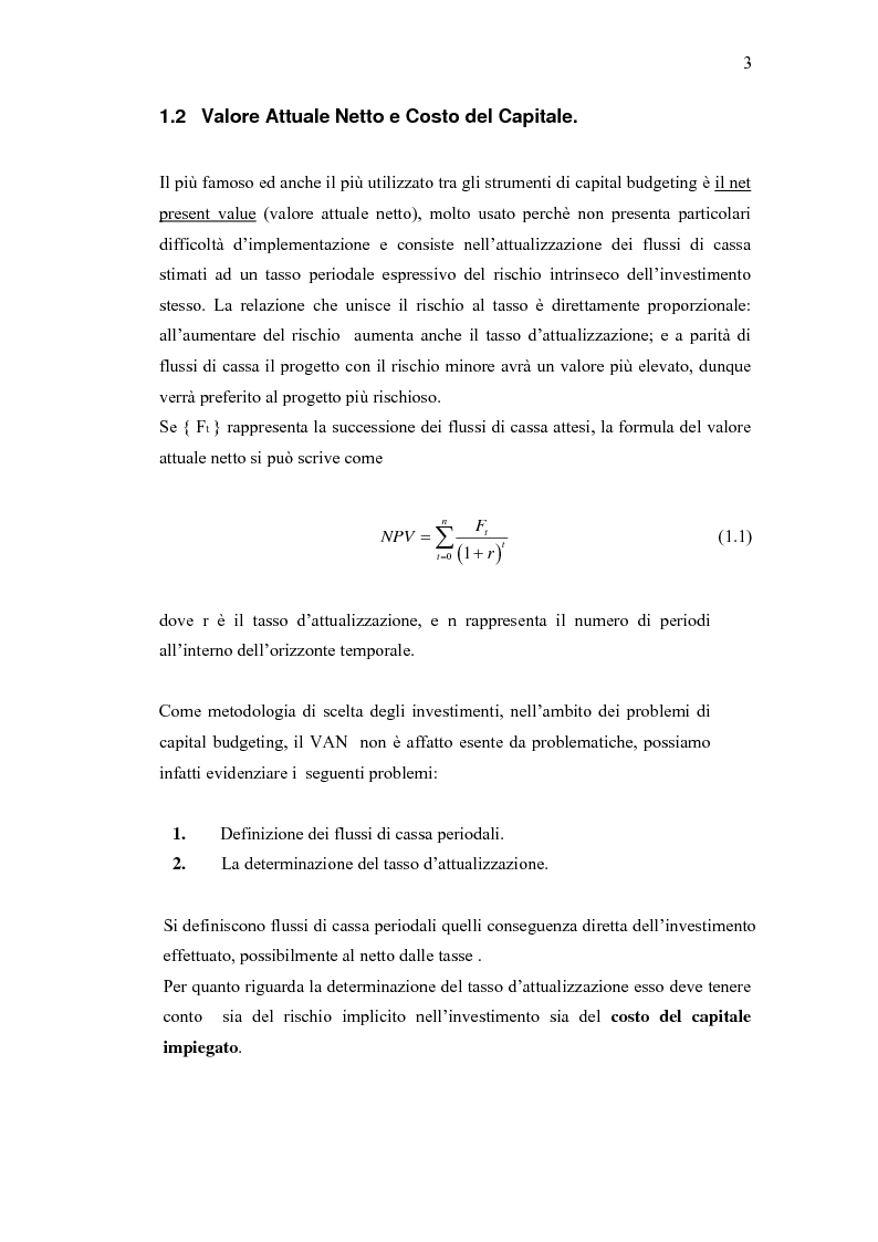 Anteprima della tesi: Real option e flessibilità manageriale, Pagina 3