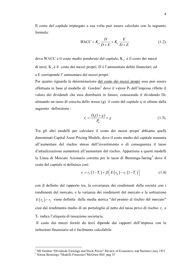 Anteprima della tesi: Real option e flessibilità manageriale, Pagina 4