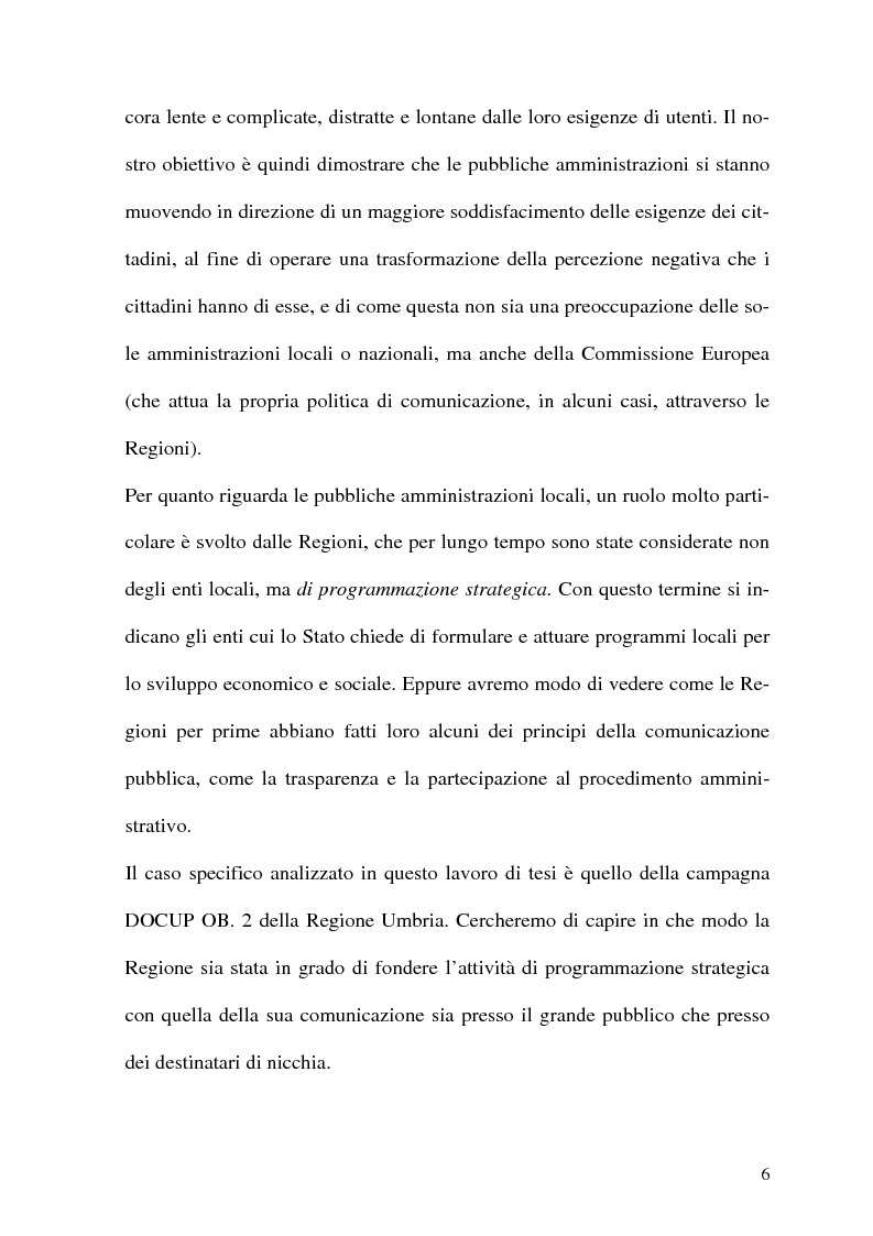 Anteprima della tesi: Un documento di programmazione regionale come problema di comunicazione. Il caso del DOCUP della Regione Umbria, Pagina 2