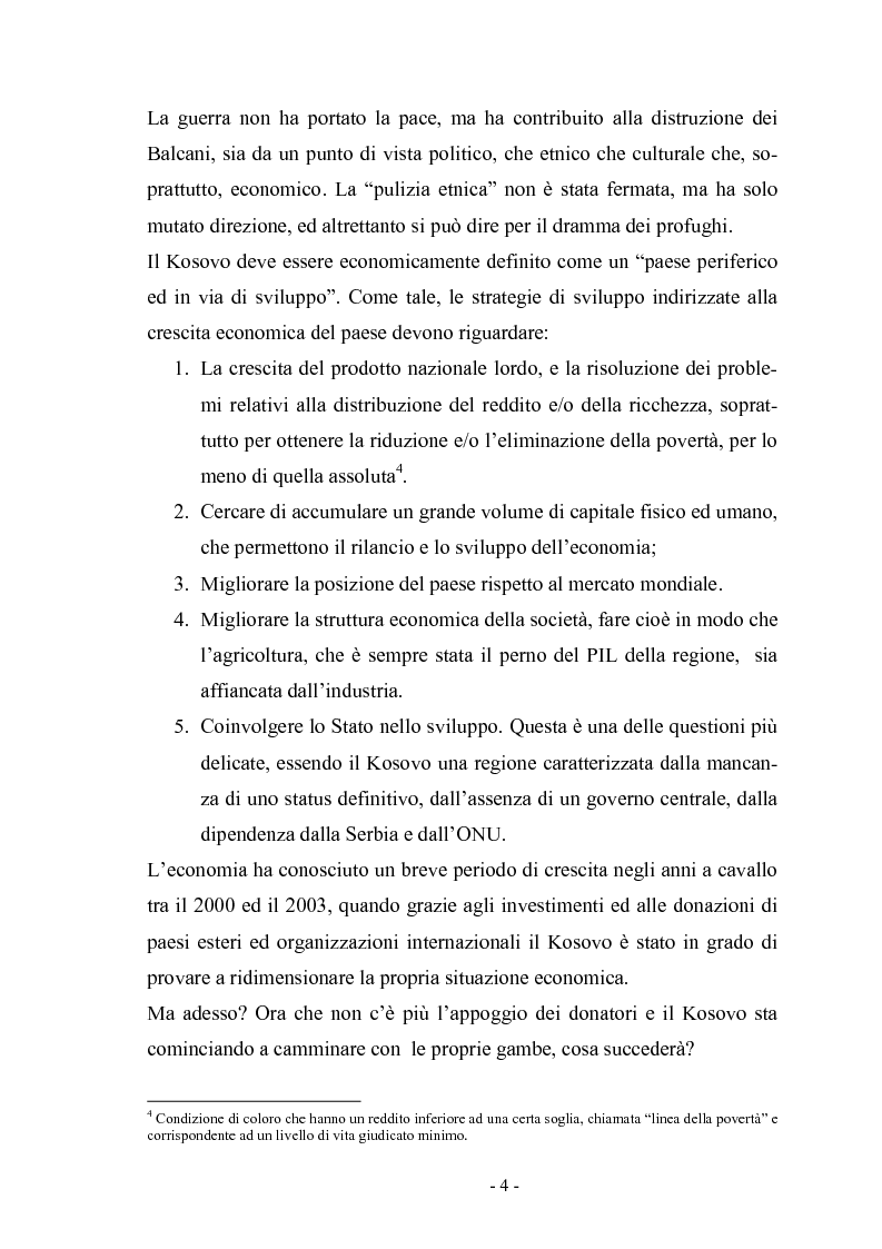 Anteprima della tesi: Il Kosovo tra indipendenza ed integrazione europea: problematiche economico - politiche e strategie di integrazione comunitaria, Pagina 4