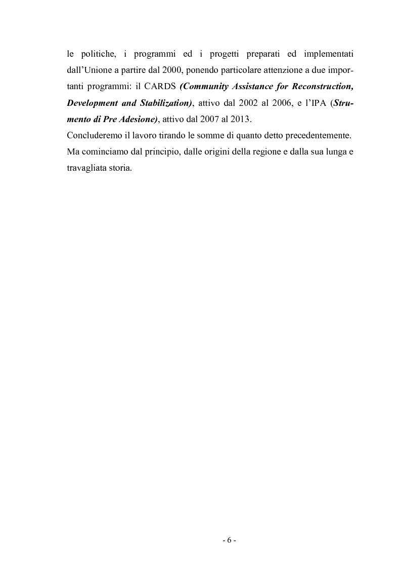 Anteprima della tesi: Il Kosovo tra indipendenza ed integrazione europea: problematiche economico - politiche e strategie di integrazione comunitaria, Pagina 6