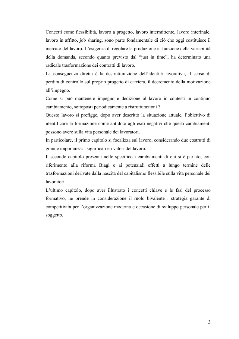 Anteprima della tesi: Formazione e nuove forme di lavoro: considerazioni a margine del concetto di flessibilità., Pagina 2