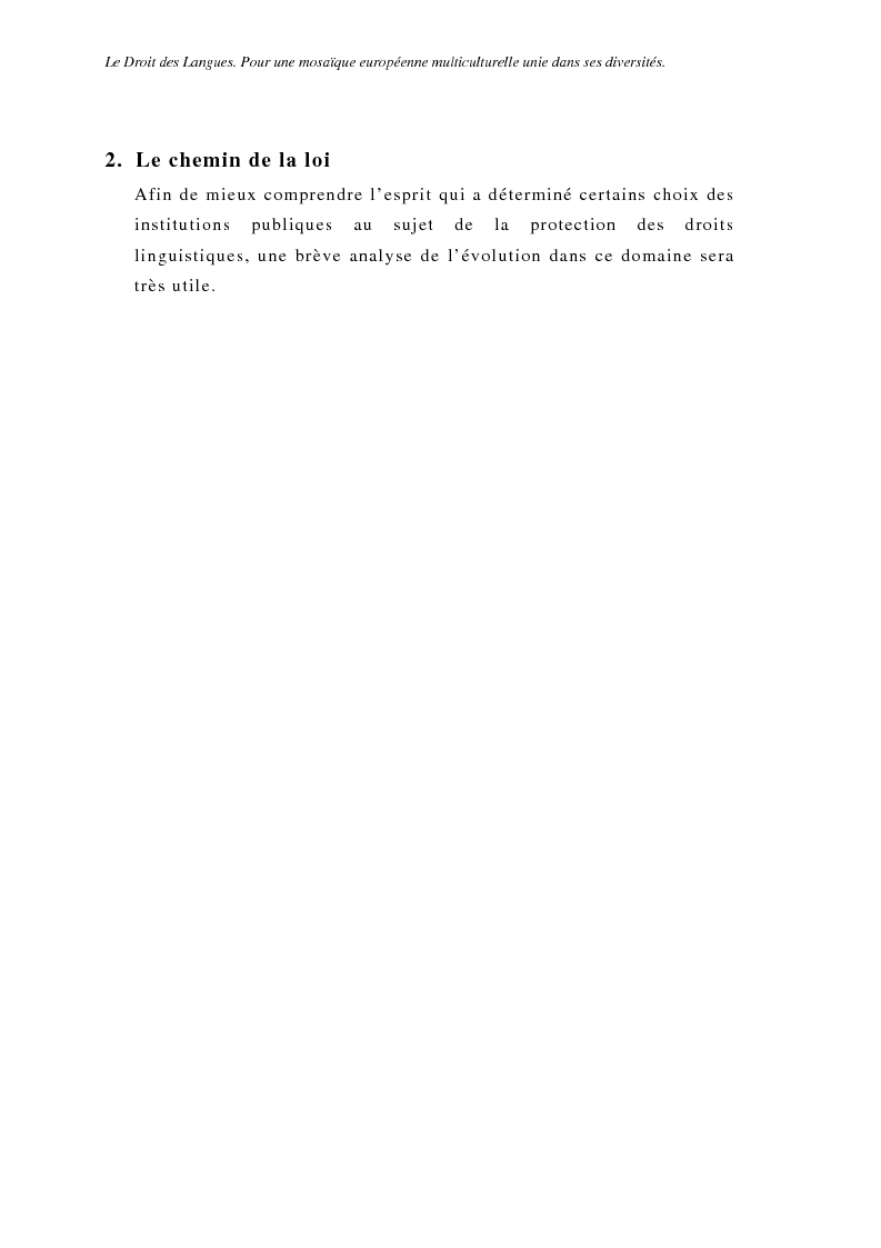 Anteprima della tesi: Le Droit des Langues. Pour une mosaique européenne multiculturelle unie dans ses diversités, Pagina 4