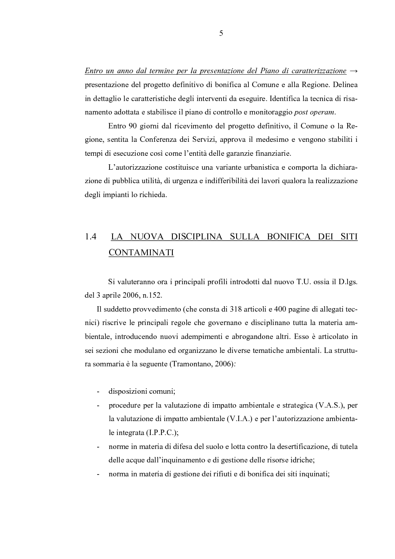 Anteprima della tesi: Tecnologie biologiche di bonifica. Dalla normativa di settore all'esperienza in situ: il caso Europa Metalli., Pagina 5