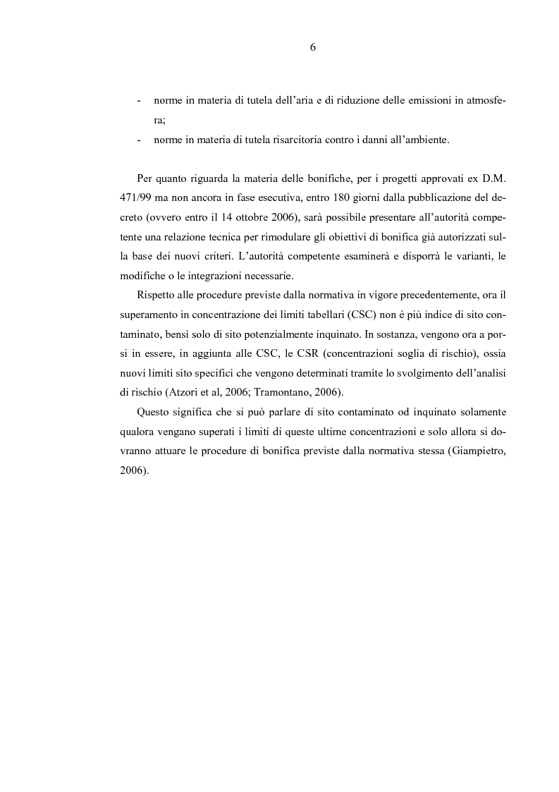 Anteprima della tesi: Tecnologie biologiche di bonifica. Dalla normativa di settore all'esperienza in situ: il caso Europa Metalli., Pagina 6