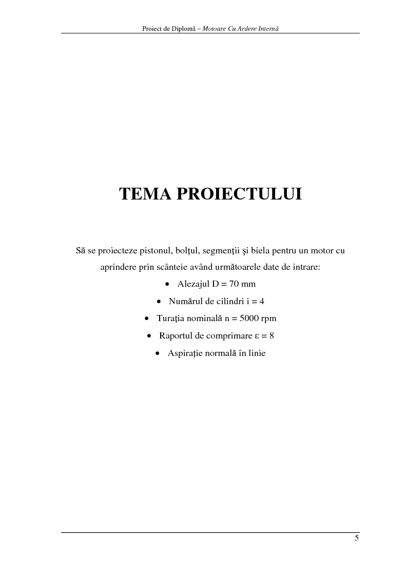 Anteprima della tesi: Proiectarea pistonului, bolţului, segmenţilor şi bielei pentru un motor cu aprindere prin scânteie., Pagina 2