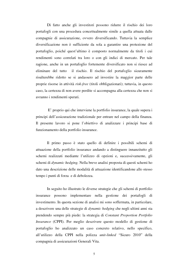 Anteprima della tesi: Portfolio Insurance: tecniche e strategie di utilizzo, Pagina 2