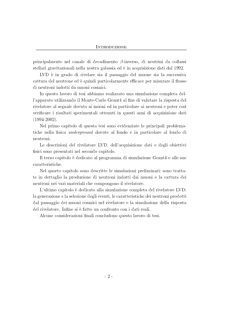 Anteprima della tesi: Studio del flusso di neutroni indotto dai muoni cosmici nei LNGS con l'esperimento LVD, Pagina 2