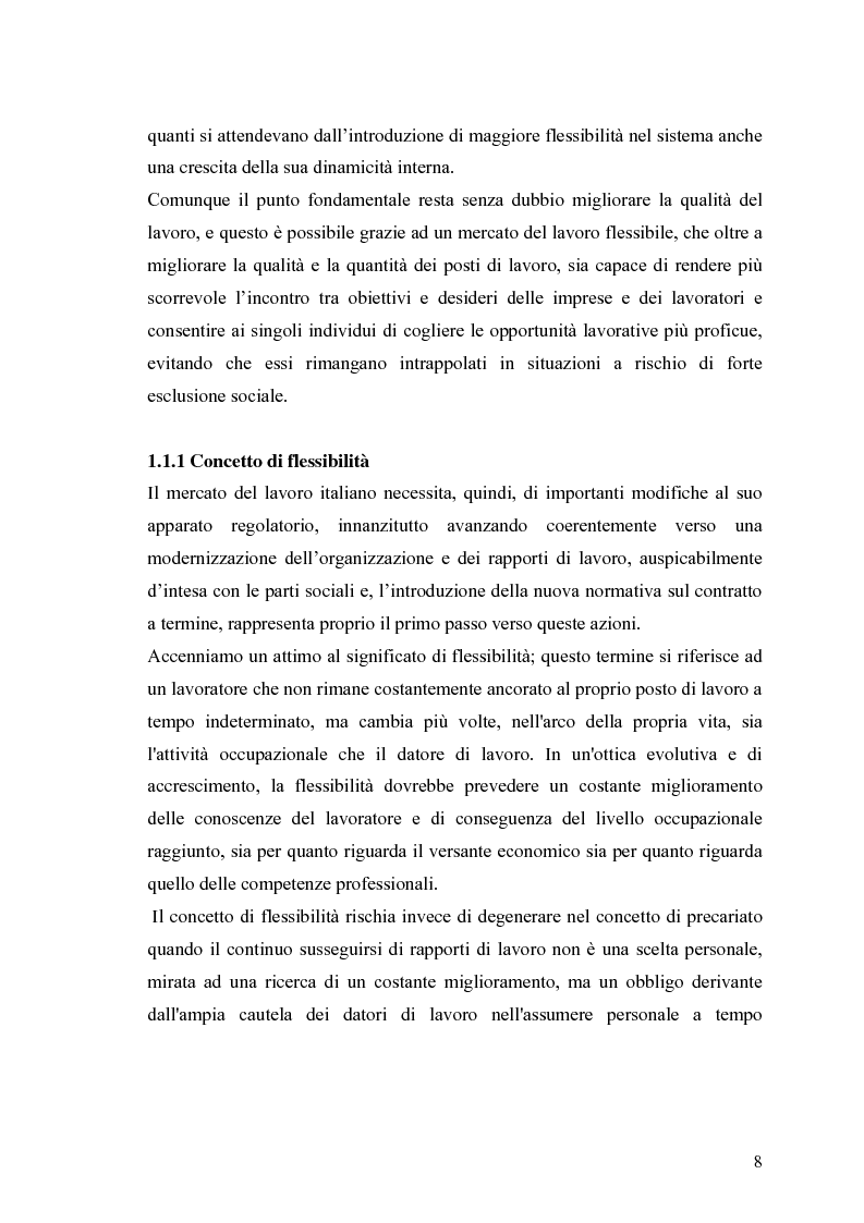 Anteprima della tesi: La flessibilità nel mercato del lavoro italiano, Pagina 8